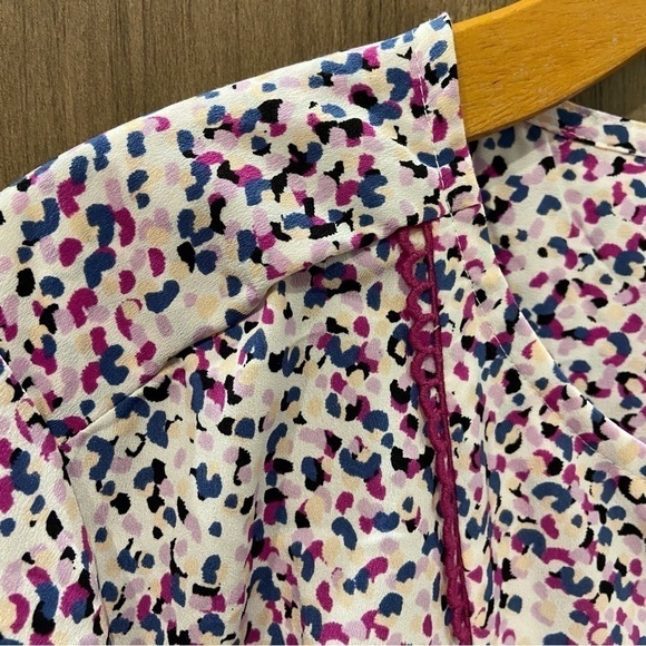 Lane Bryant 14/16 Popover Top Shirt roll tab sleeves notch neck - Picture 3 of 11